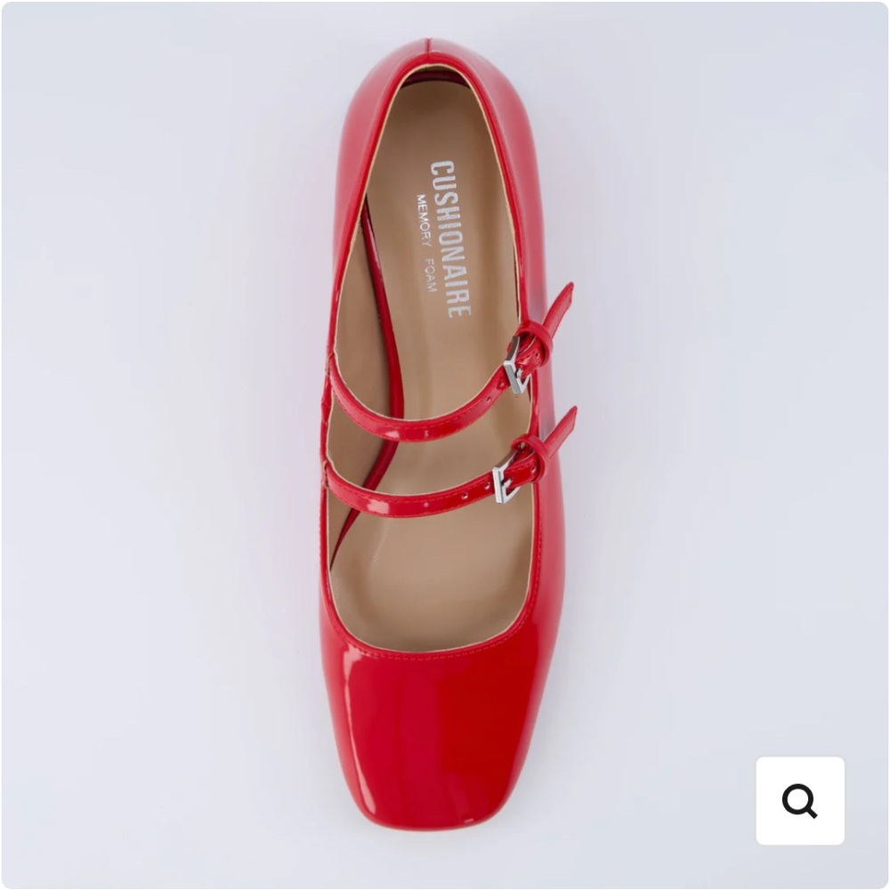 Cushionaire Women's Red Double Strap Heels